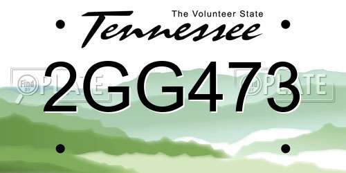 2GG473 Tennessee License Plate