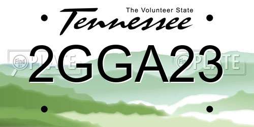 2GGA23 Tennessee License Plate