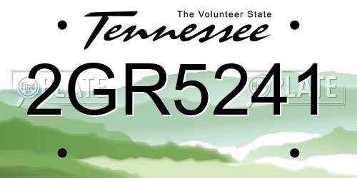 2GR5241 Tennessee License Plate