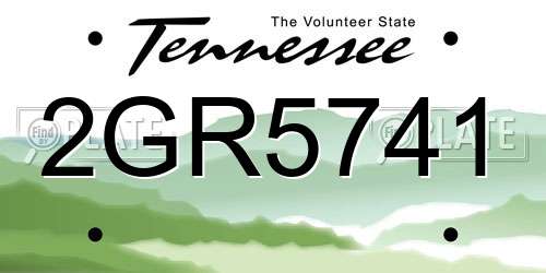 2GR5741 Tennessee License Plate