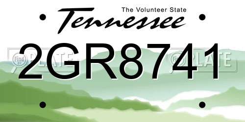 2GR8741 Tennessee License Plate