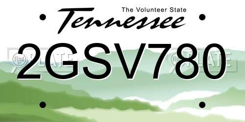2GSV780 Tennessee License Plate