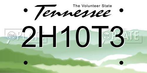 2H10T3 Tennessee License Plate