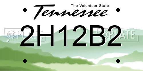 2H12B2 Tennessee License Plate