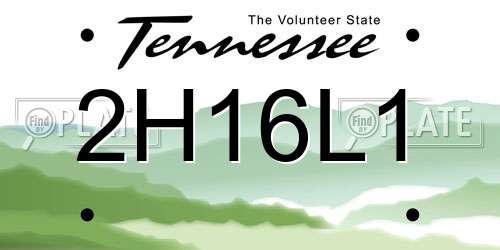 2H16L1 Tennessee License Plate