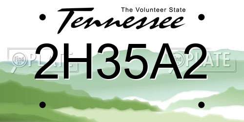 2H35A2 Tennessee License Plate
