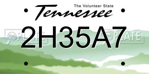 2H35A7 Tennessee License Plate
