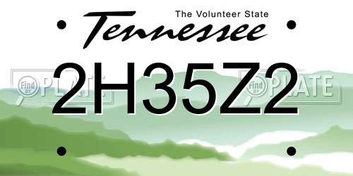 2H35Z2 Tennessee License Plate