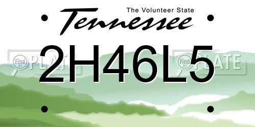2H46L5 Tennessee License Plate