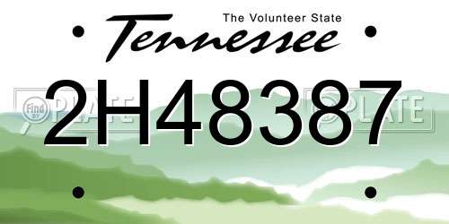 2H48387 Tennessee License Plate