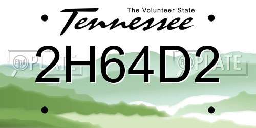 2H64D2 Tennessee License Plate