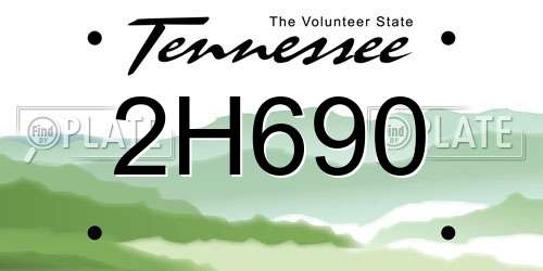 2H690 Tennessee License Plate