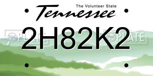 2H82K2 Tennessee License Plate