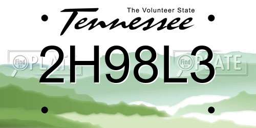 2H98L3 Tennessee License Plate