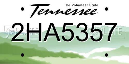 2HA5357 Tennessee License Plate
