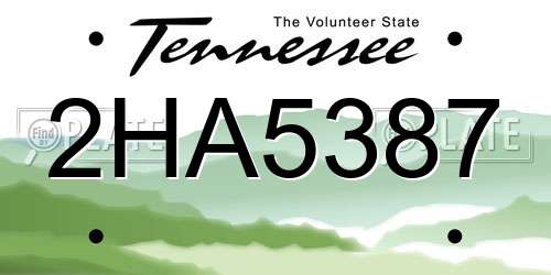 2HA5387 Tennessee License Plate