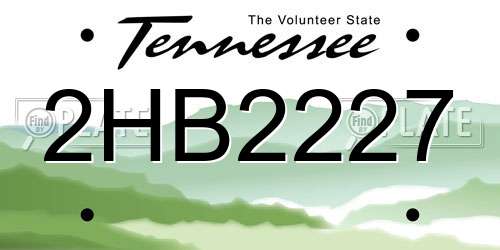 2HB2227 Tennessee License Plate
