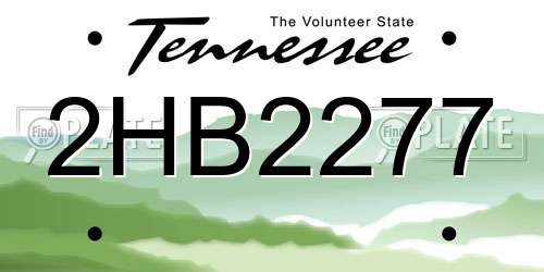 2HB2277 Tennessee License Plate
