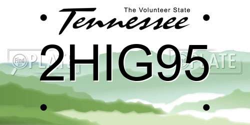 2HIG95 Tennessee License Plate