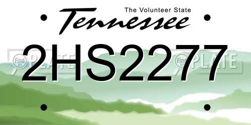 2HS2277 Tennessee License Plate