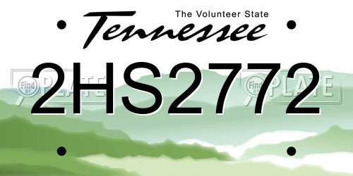 2HS2772 Tennessee License Plate