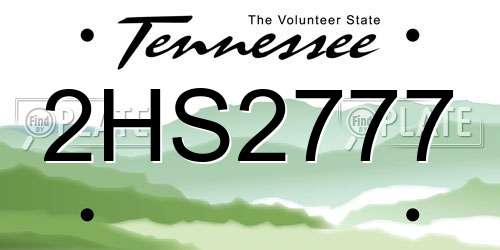 2HS2777 Tennessee License Plate