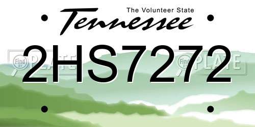 2HS7272 Tennessee License Plate