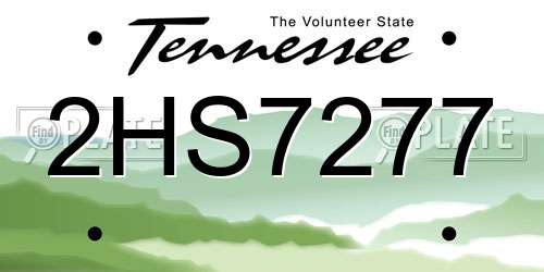 2HS7277 Tennessee License Plate