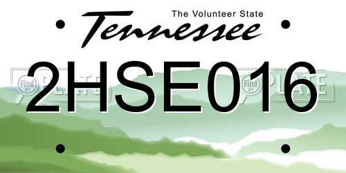 2HSE016 Tennessee License Plate