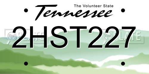 2HST227 Tennessee License Plate