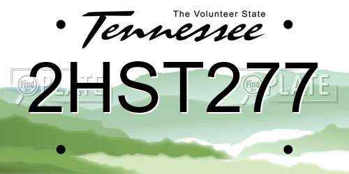 2HST277 Tennessee License Plate