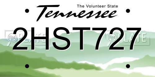 2HST727 Tennessee License Plate