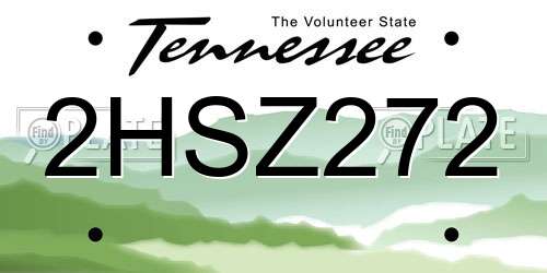2HSZ272 Tennessee License Plate