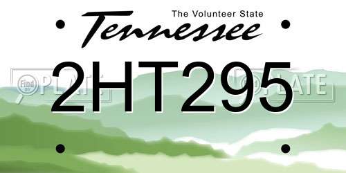 2HT295 Tennessee License Plate