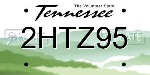 2HTZ95 Tennessee License Plate