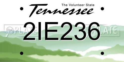 2IE236 Tennessee License Plate