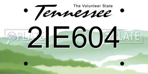 2IE604 Tennessee License Plate