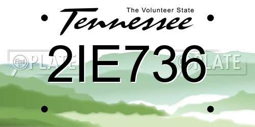 2IE736 Tennessee License Plate