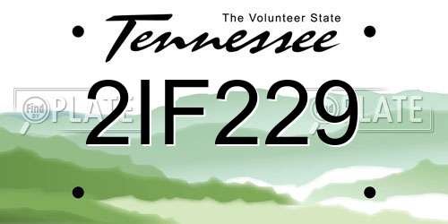 2IF229 Tennessee License Plate