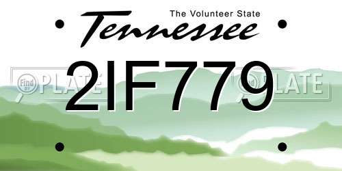2IF779 Tennessee License Plate