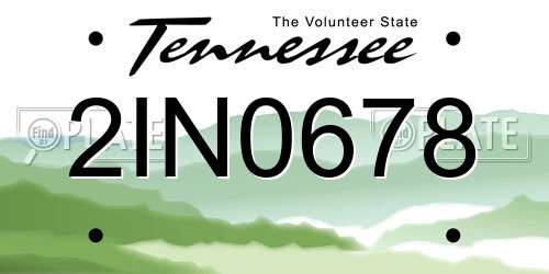 2IN0678 Tennessee License Plate