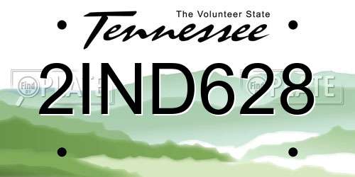 2IND628 Tennessee License Plate