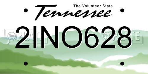 2INO628 Tennessee License Plate
