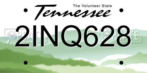 2INQ628 Tennessee License Plate