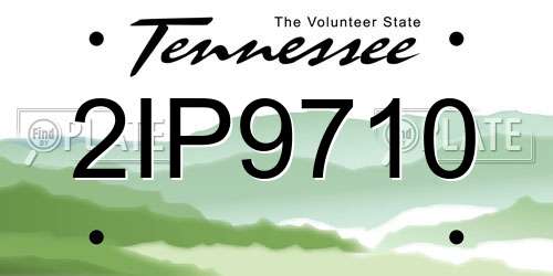 2IP9710 Tennessee License Plate