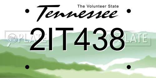 2IT438 Tennessee License Plate