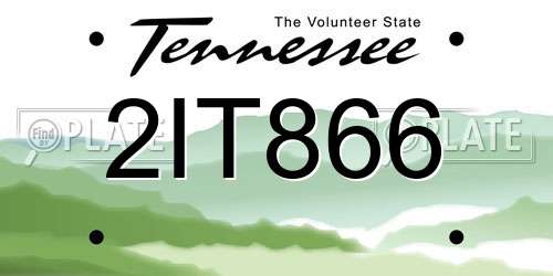 2IT866 Tennessee License Plate