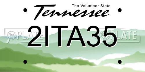 2ITA35 Tennessee License Plate