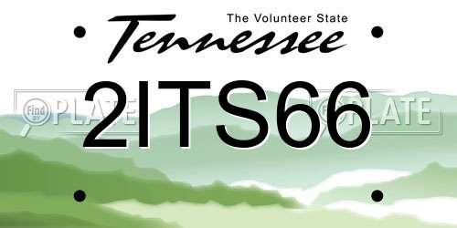 2ITS66 Tennessee License Plate