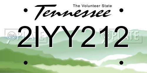 2IYY212 Tennessee License Plate